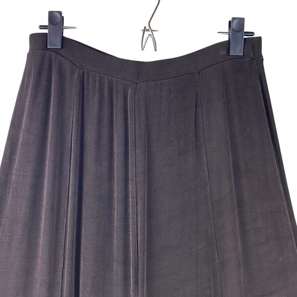 Chico's Travelers Dark Brown A-Line Midi Skirt Size L Slinky - Picture 2 of 7